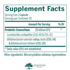Shelf-stable Genestra probiotic bottle with no refrigeration needed