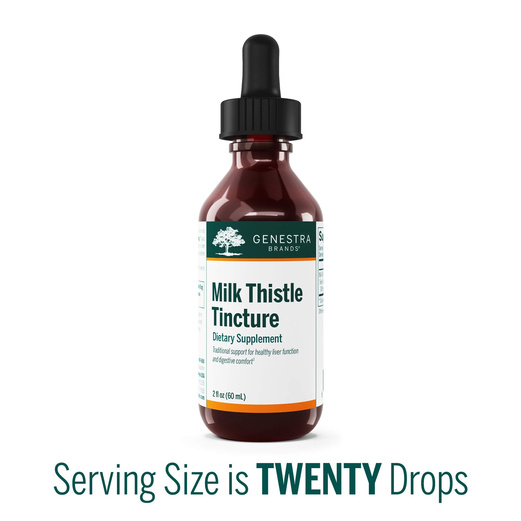 Ingredients panel featuring milk thistle seed extract