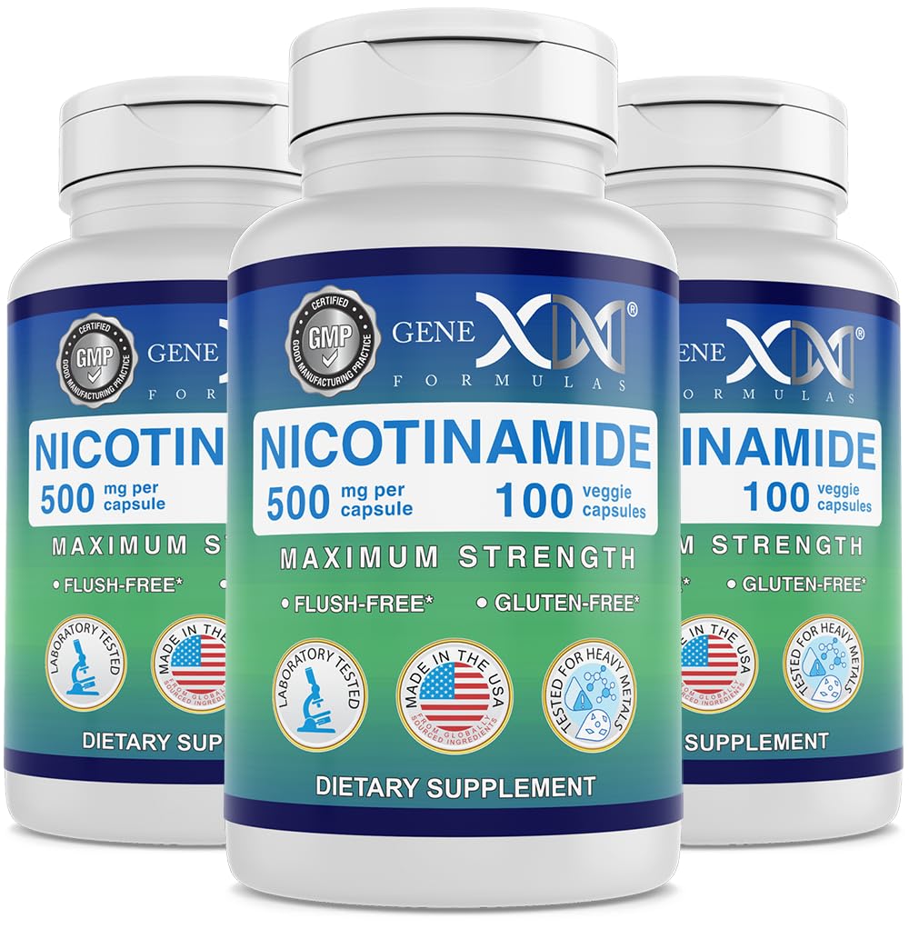 Genex Formulas Nicotinamide 500mg 3-Pack bottle front view