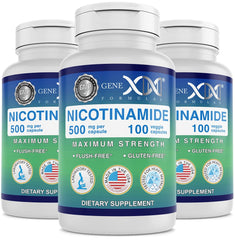 Genex Formulas Nicotinamide 500mg 3-Pack bottle front view