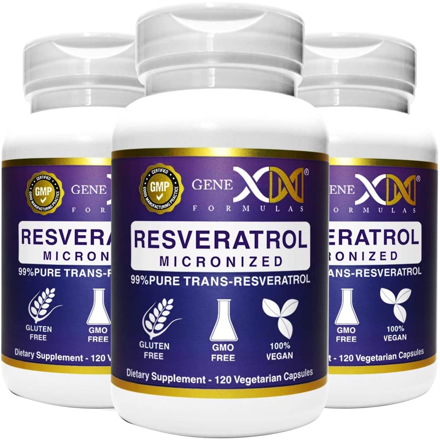Genex Formulas Trans-Resveratrol 1000mg bottle with BioPerine