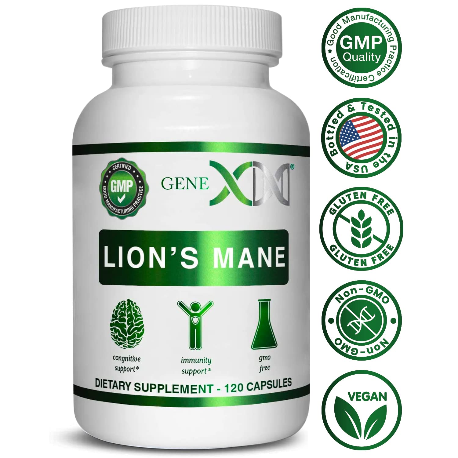 Genex Lions Mane 1000mg natural ingredients