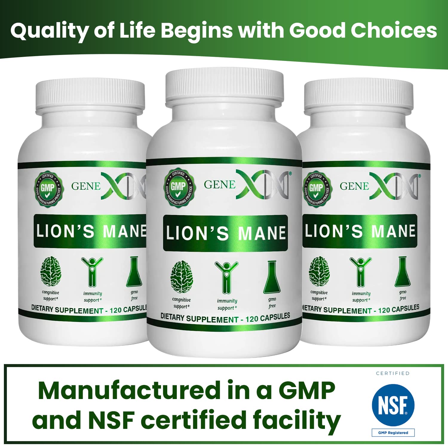 Genex Lions Mane 3 Pack packaging box