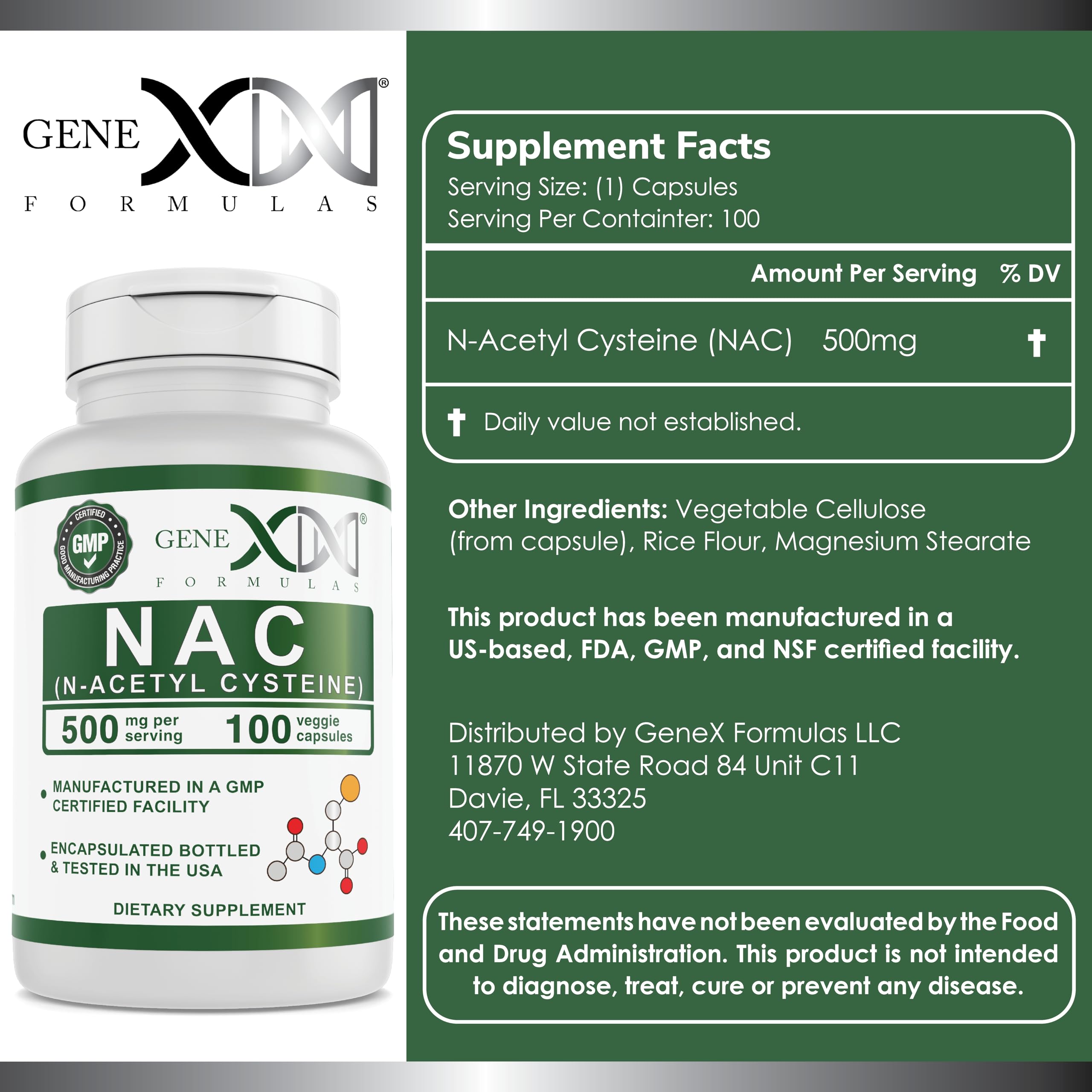 NAC capsules close-up