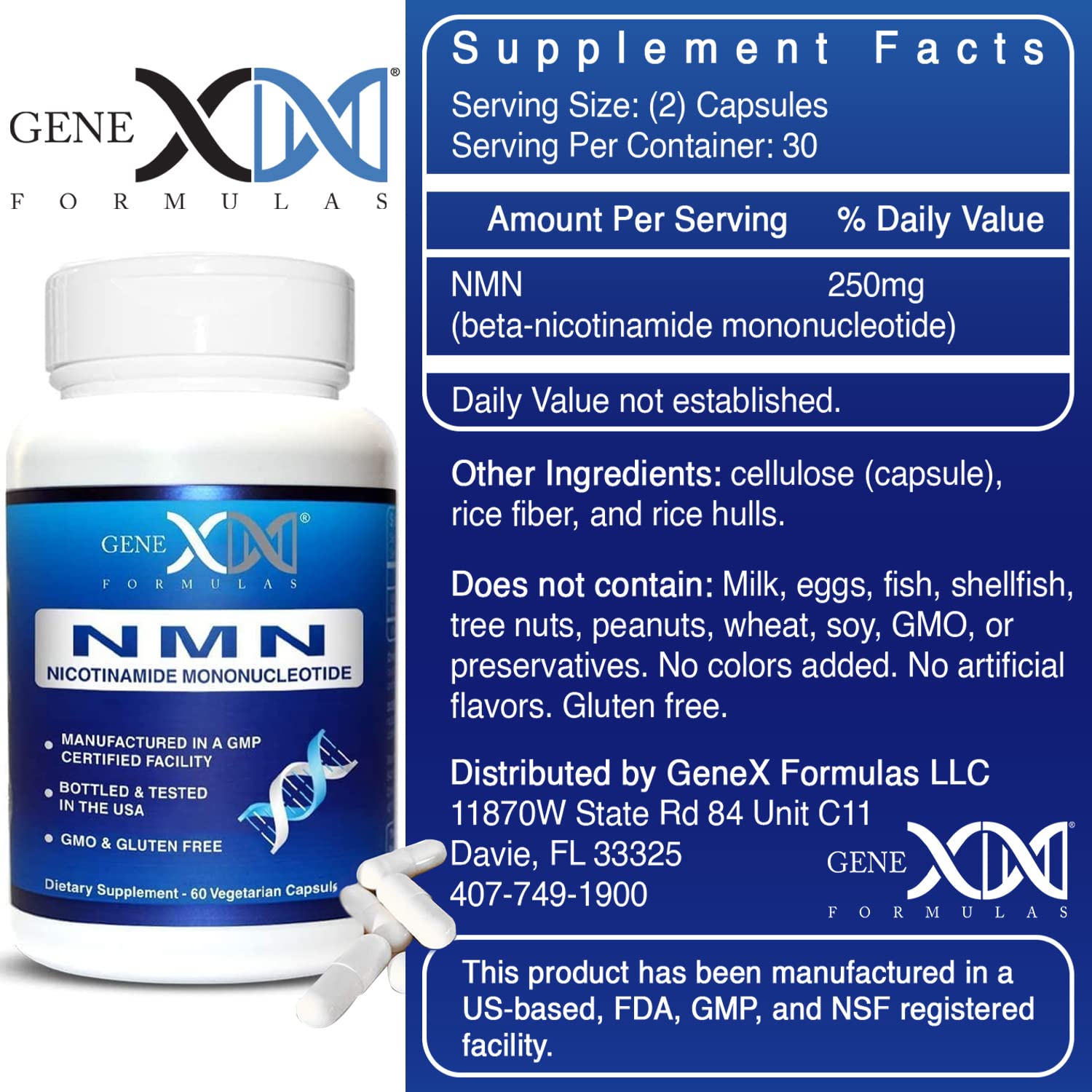 Unflavored NMN capsules inside bottle