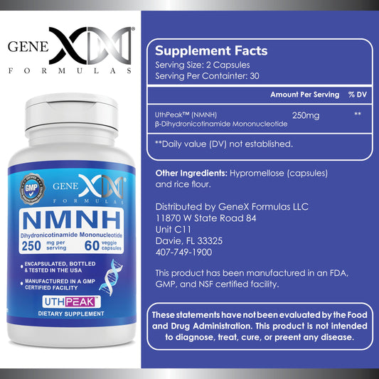Genex NMNH bottle label