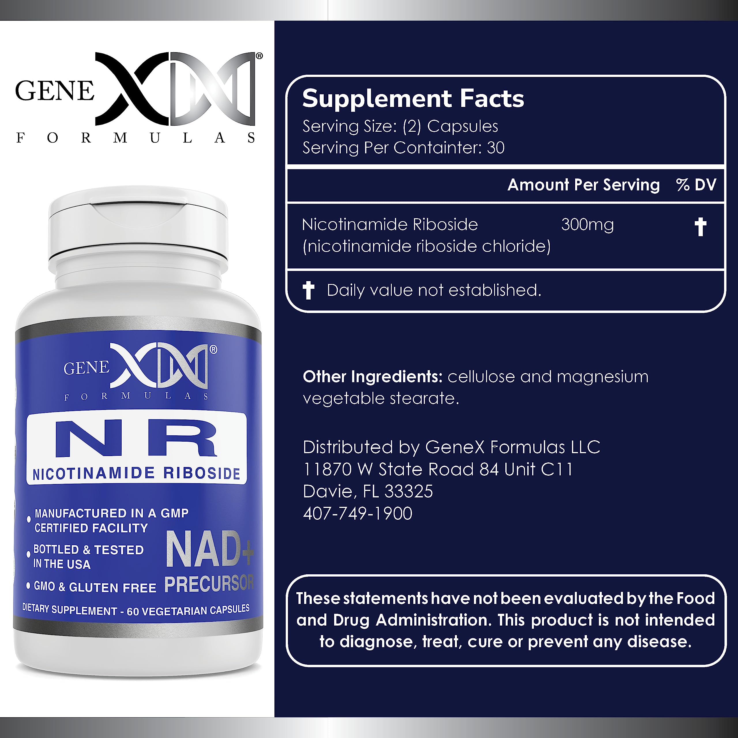 Close-up of Genex NR 300mg capsules