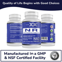 GMP and NSF certification seals for Genex NR