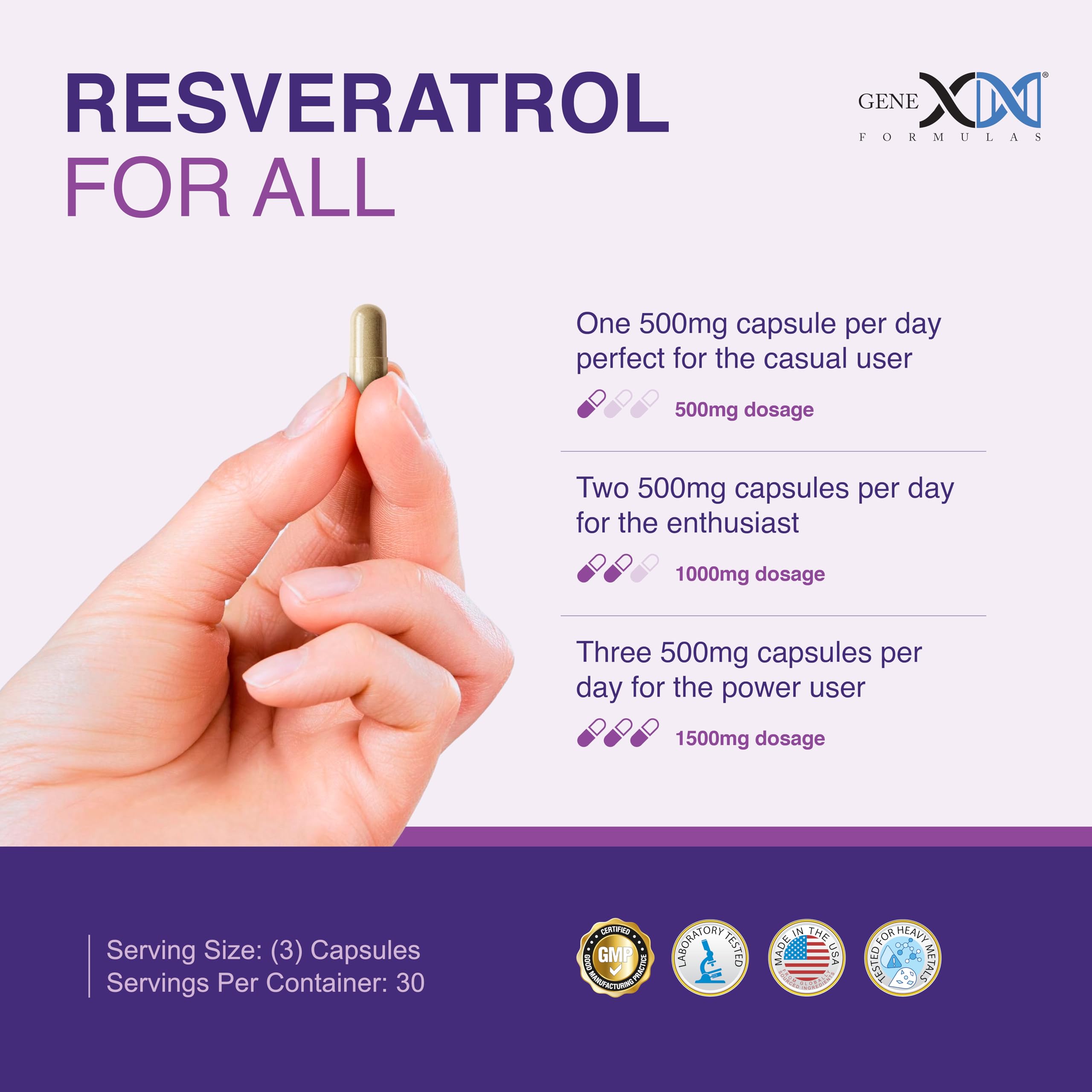 NSF certification seal for Genex Resveratrol 1500 mg