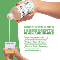 Genexa product ingredients display—no artificial additives or common allergens.