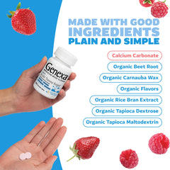 Genexa Kids Clean Tummy Relief calcium carbonate active ingredient for gentle support.