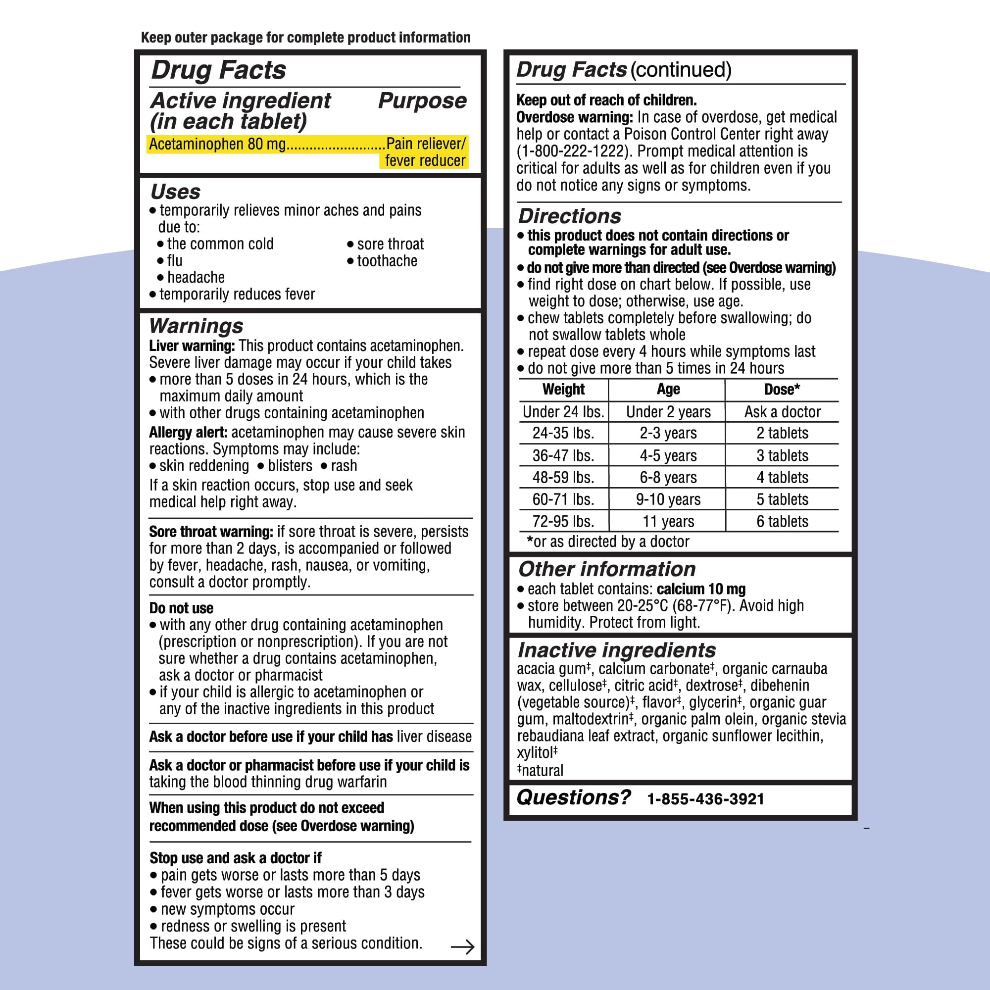 Ingredients list and allergen information on label