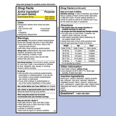 Ingredients list and allergen information on label