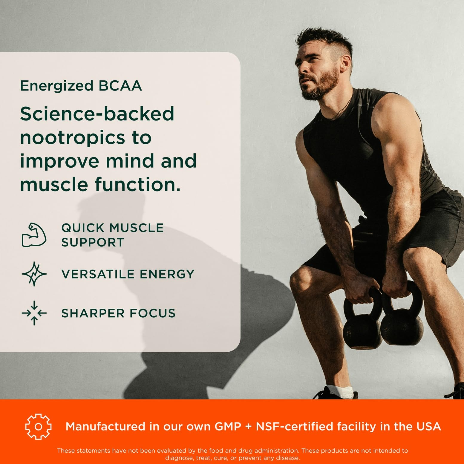 Graphic illustrating Cognizin and BCAA ingredients