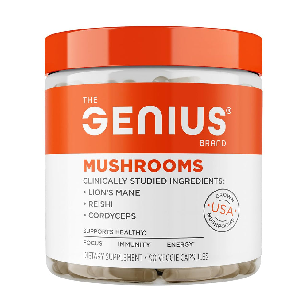 The Genius Brand Genius Mushrooms bottle