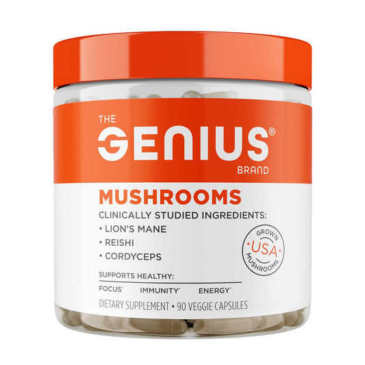 The Genius Brand Genius Mushrooms bottle