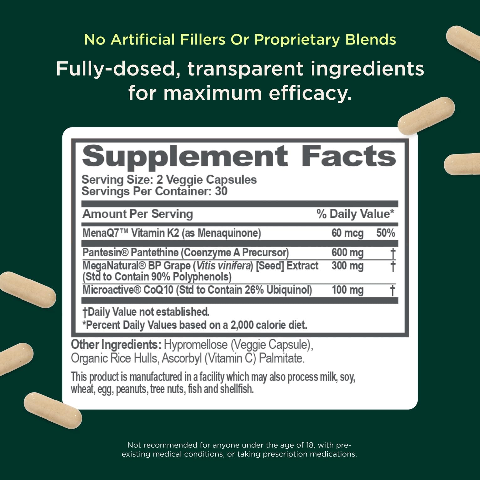 MicroActive CoQ10 ingredient representation in Genius Heart