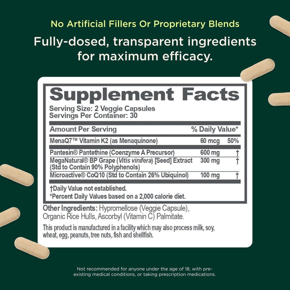 MicroActive CoQ10 ingredient representation in Genius Heart