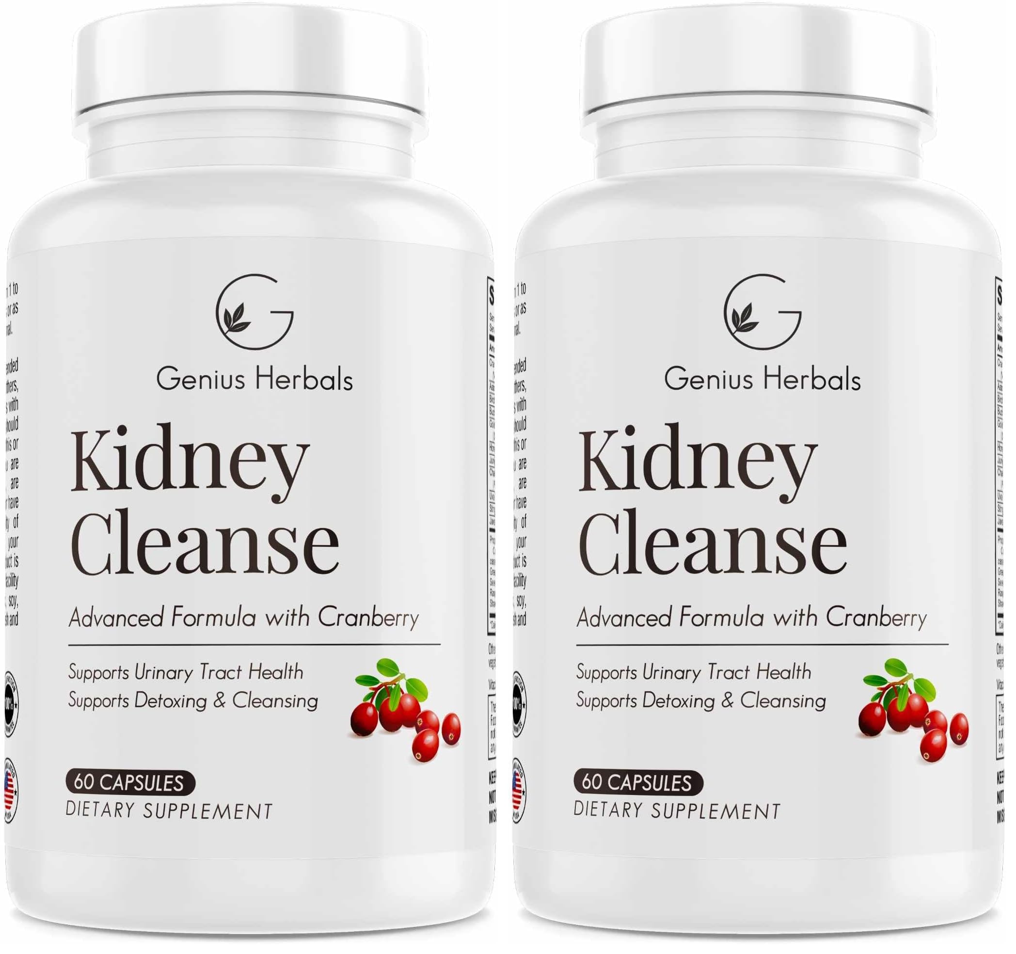 Genius Herbals Kidney Cleanse bottle and label
