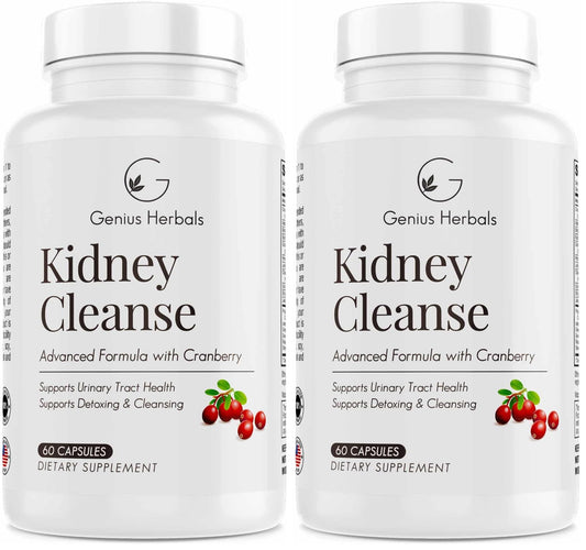 Genius Herbals Kidney Cleanse bottle and label