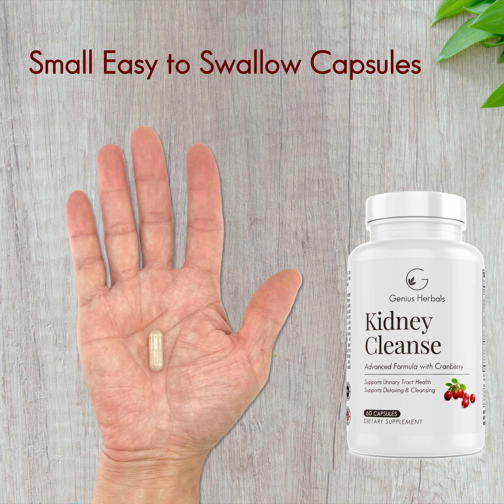 Two-pack of Genius Herbals Kidney Cleanse capsules