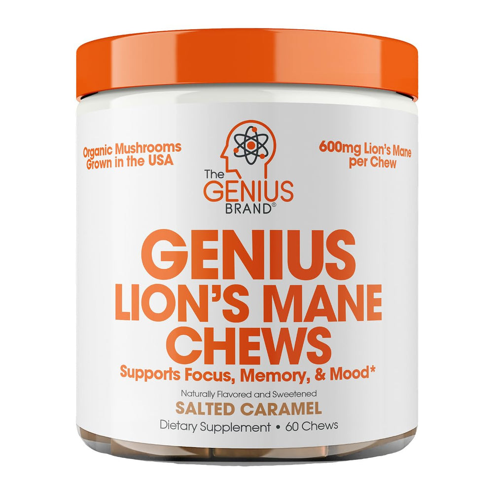 Genius Lion's Mane Soft Chews Salted Caramel packaging front