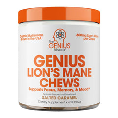Genius Lion's Mane Soft Chews Salted Caramel packaging front