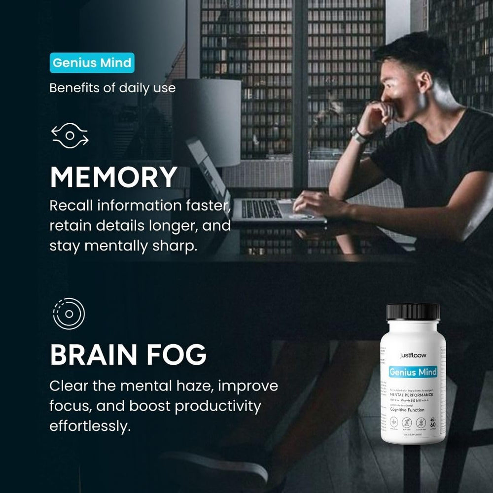 User energized and focused after taking Genius Mind nootropic supplement