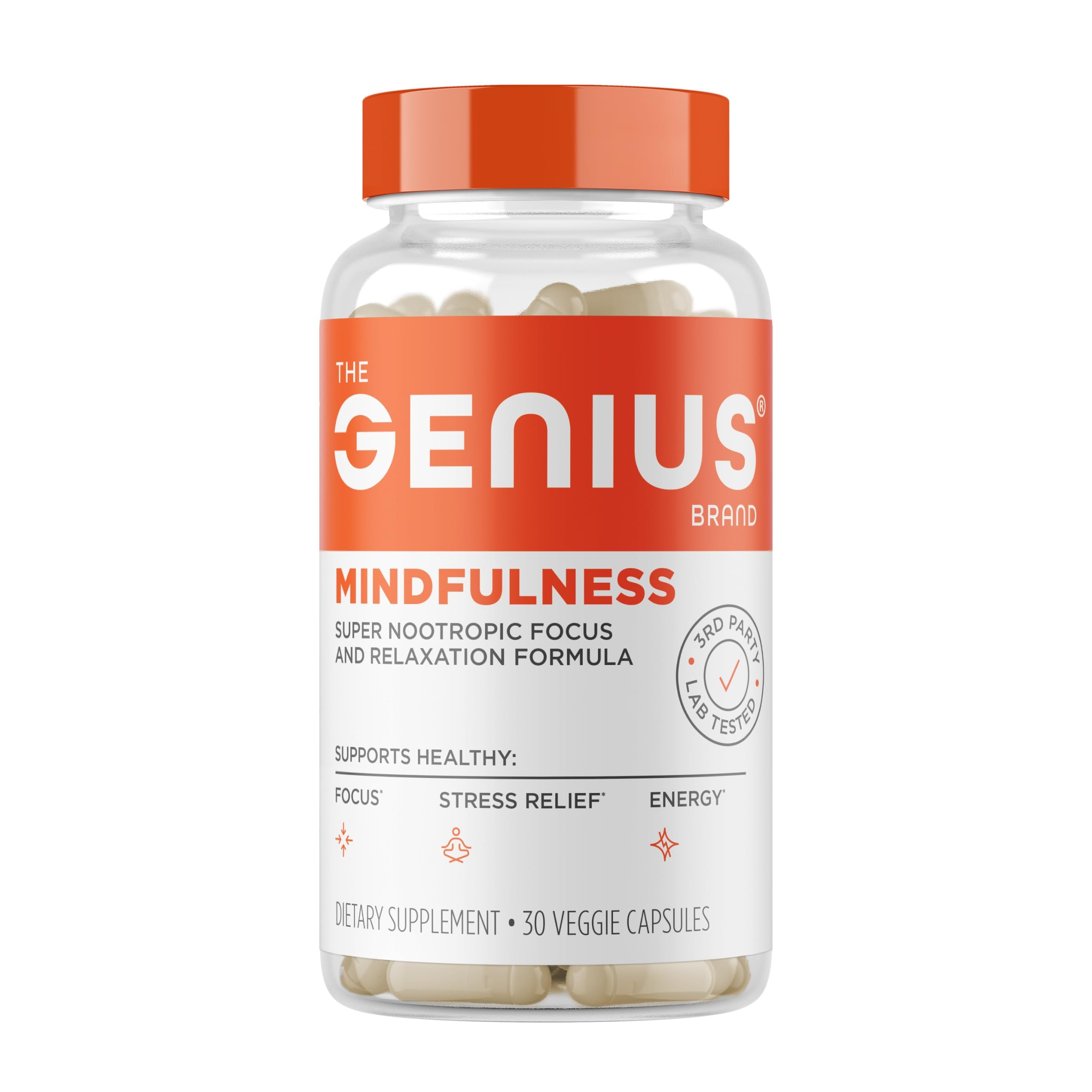 Genius Mindfulness bottle with capsules