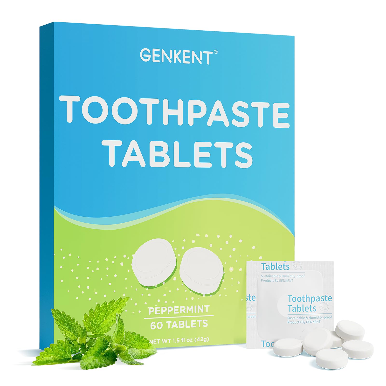 GENKENT Toothpaste Tablets 60-count packaging