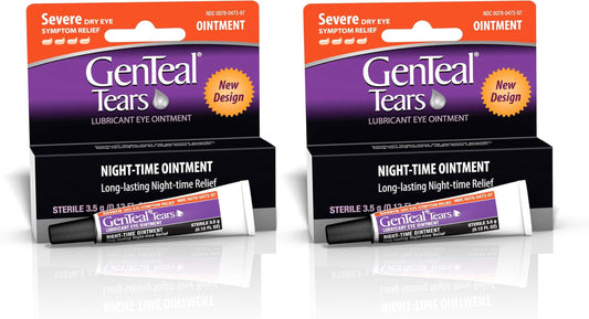 Genteal Tears Night-Time Ointment pack-2 front view promotes overnight eye comfort.
