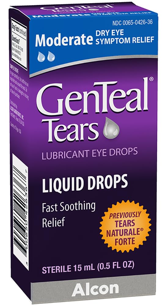 Genteal Tears packaging highlights gentle Polyquad preservative
