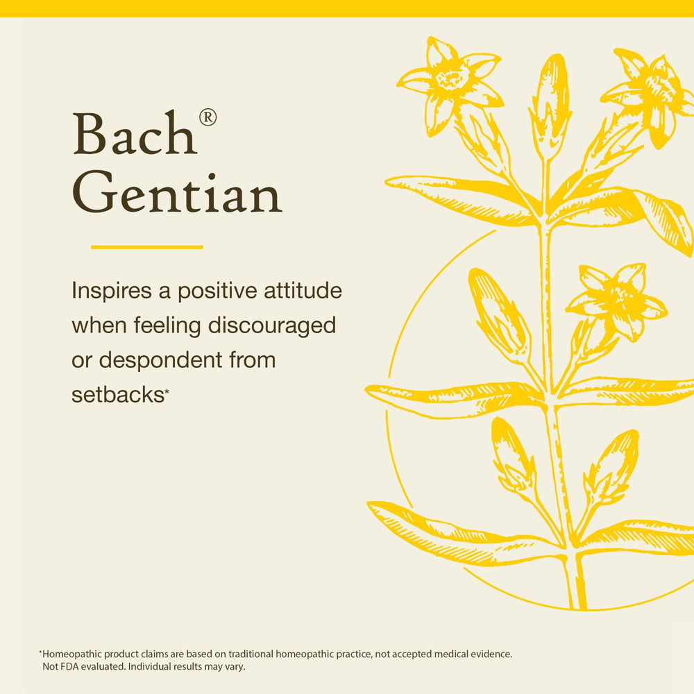 Gentian flower remedy for emotional balance in use