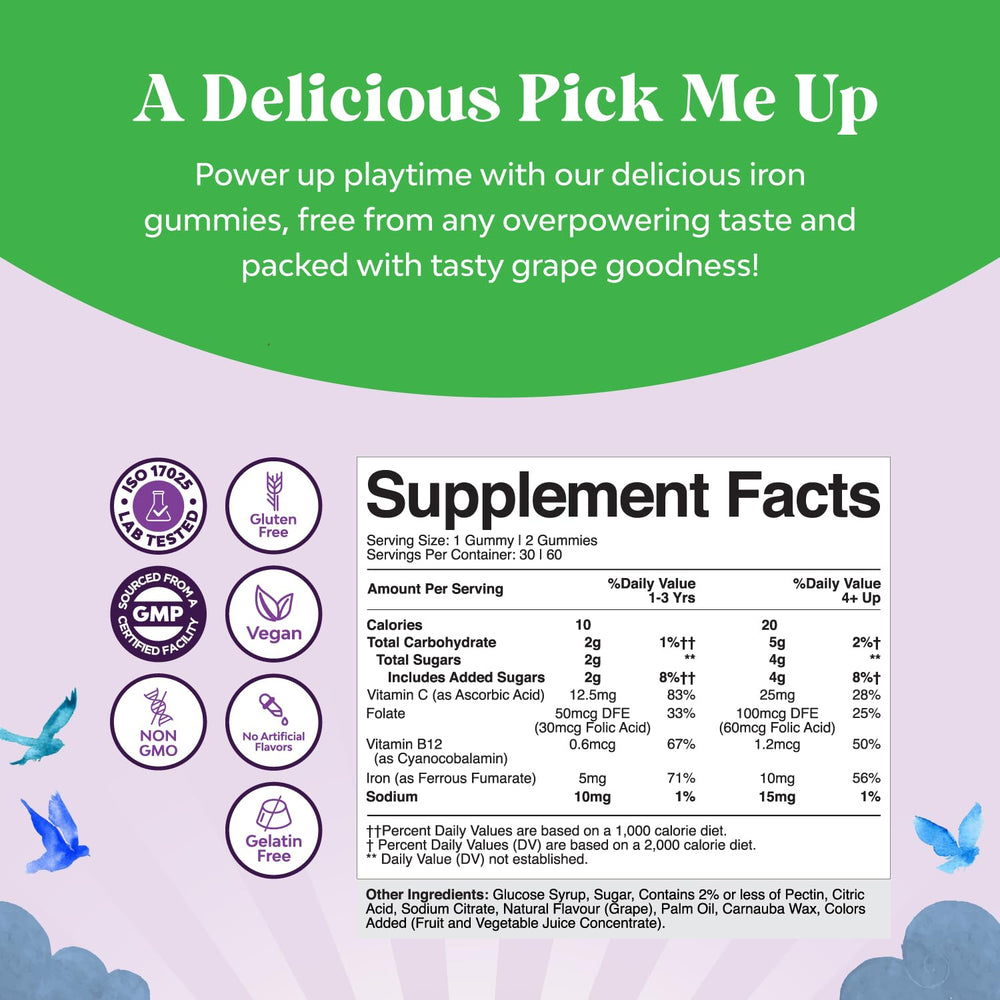 Close-up of gentle iron gummies for kids