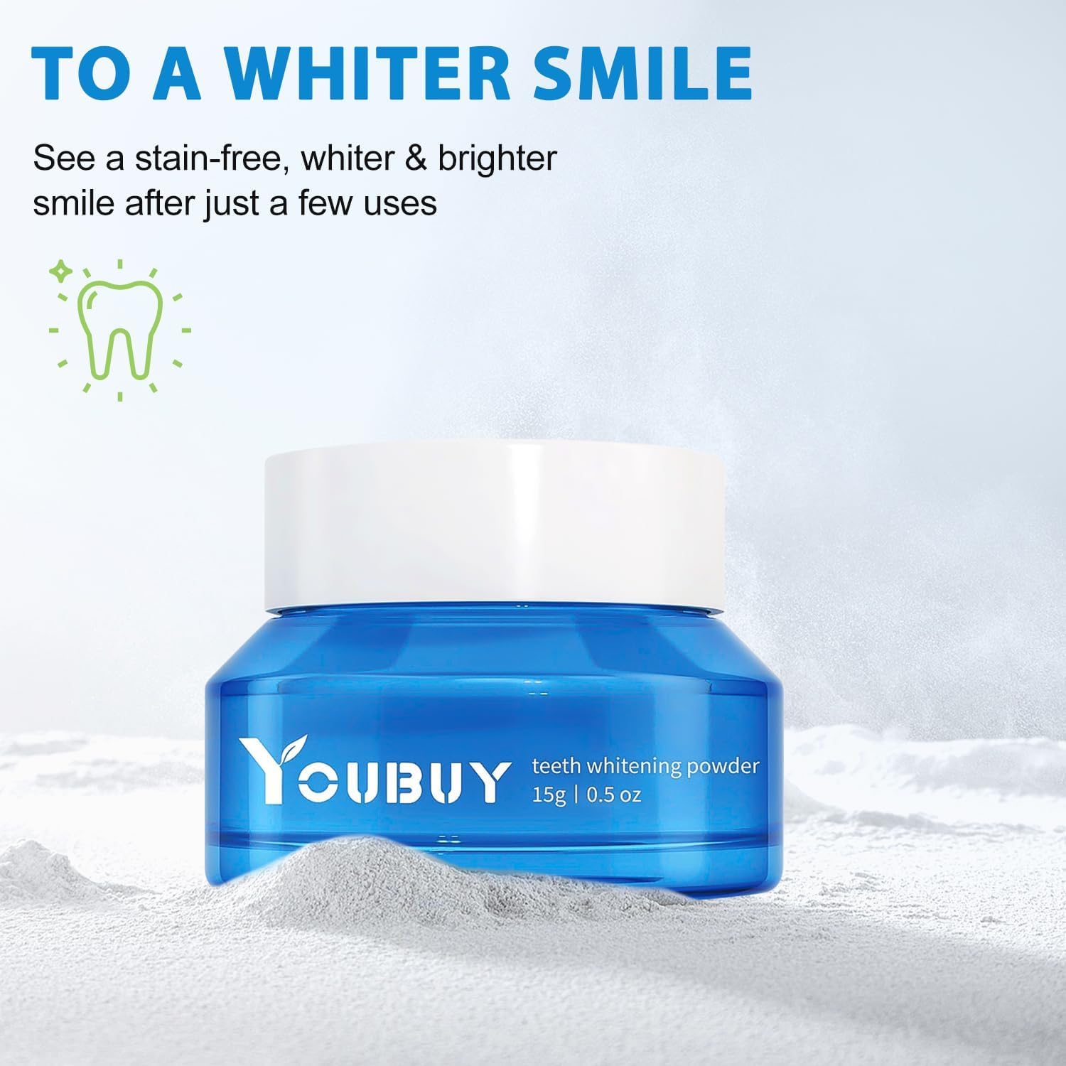 All-natural enamel-safe formula label on packaging