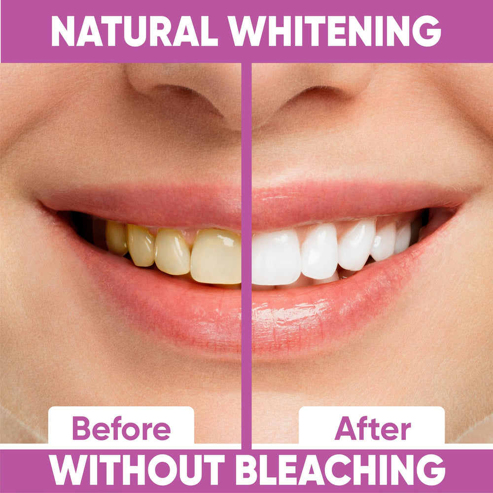 One whitening strip being prepared for use