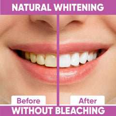 One whitening strip being prepared for use