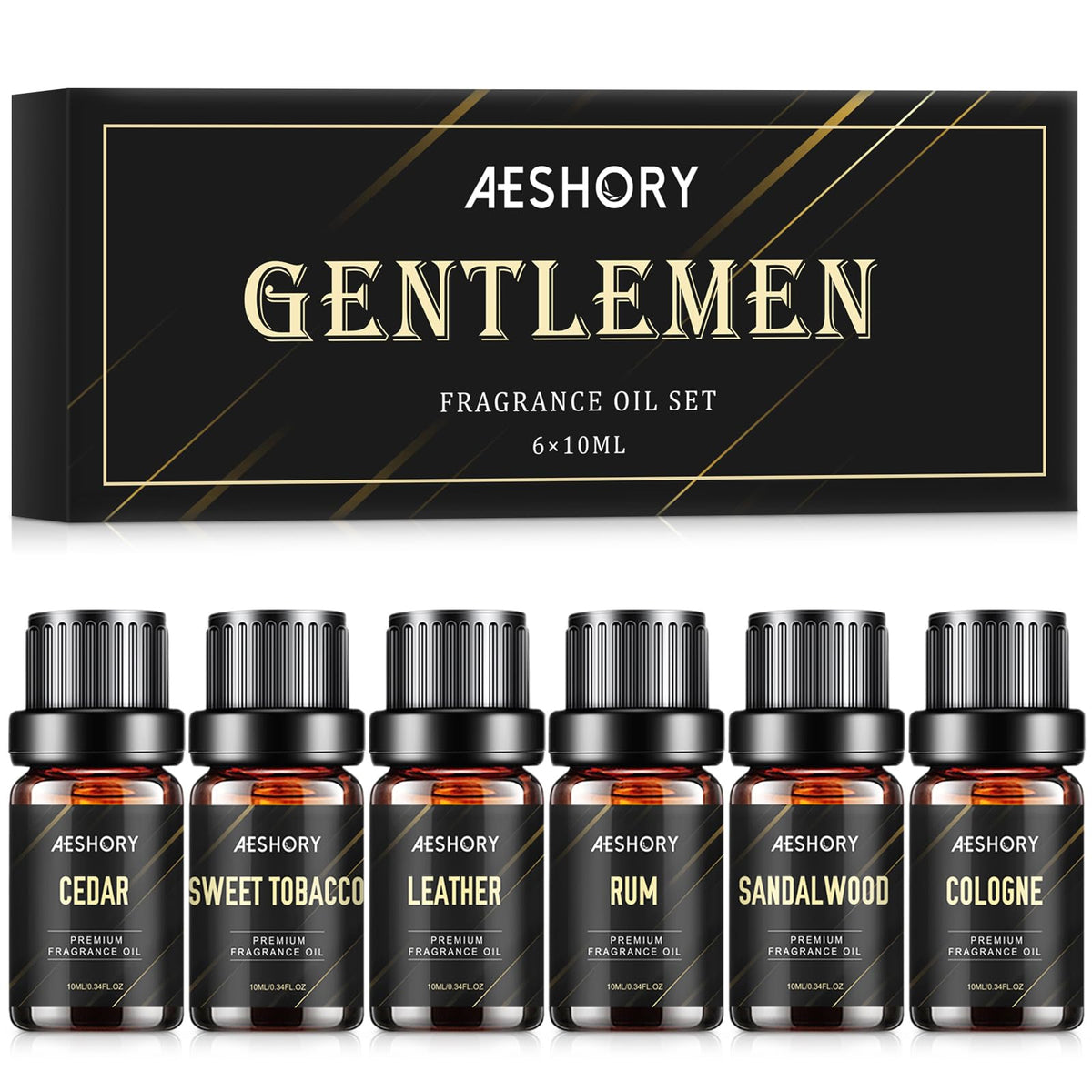 Gift box of Gentlemen's Essential Oils Set with 6 vials