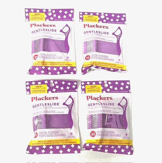 Gentleslide dental flossers 4-pack with 35 picks each