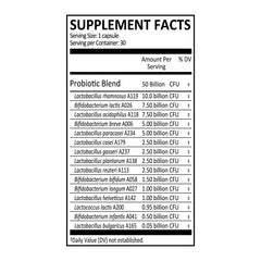 Packaging showing gluten-free, dairy-free probiotic supplement