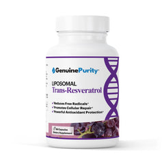 GenuinePurity Liposomal Trans-Resveratrol 500mg bottle front