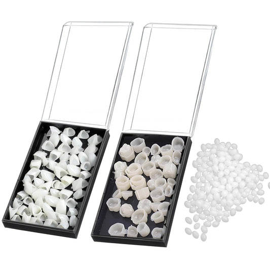 Geodurn 120-piece temporary tooth caps kit – front and back view