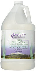 Back label of George's Always Active Aloe Vera 128 fl oz bottle showing product information