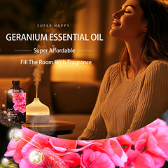 4 oz (120 ml) amber bottle labeled geranium essential oil