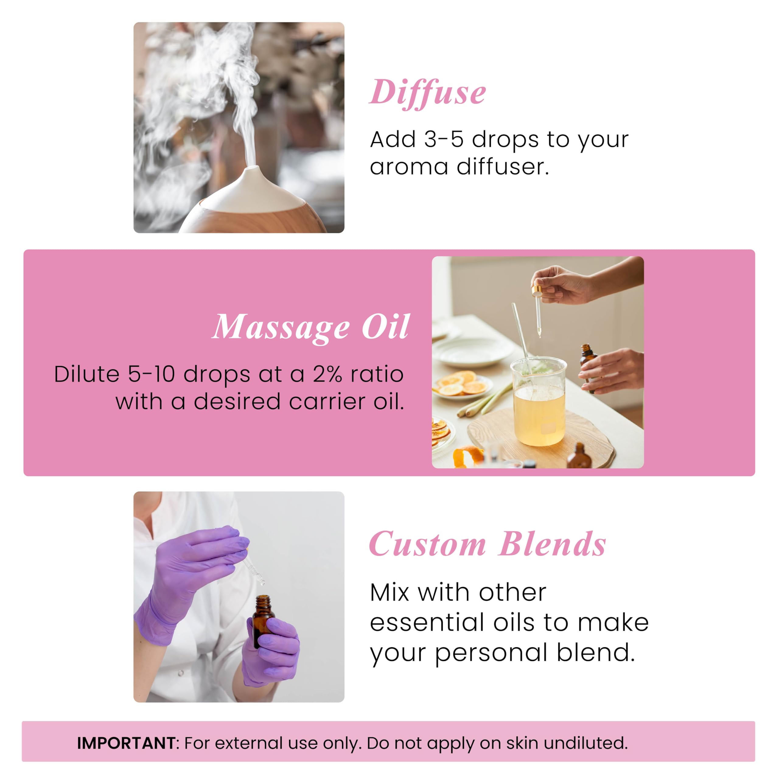 Geranium essential oil ideal for diffuser and aromatherapy