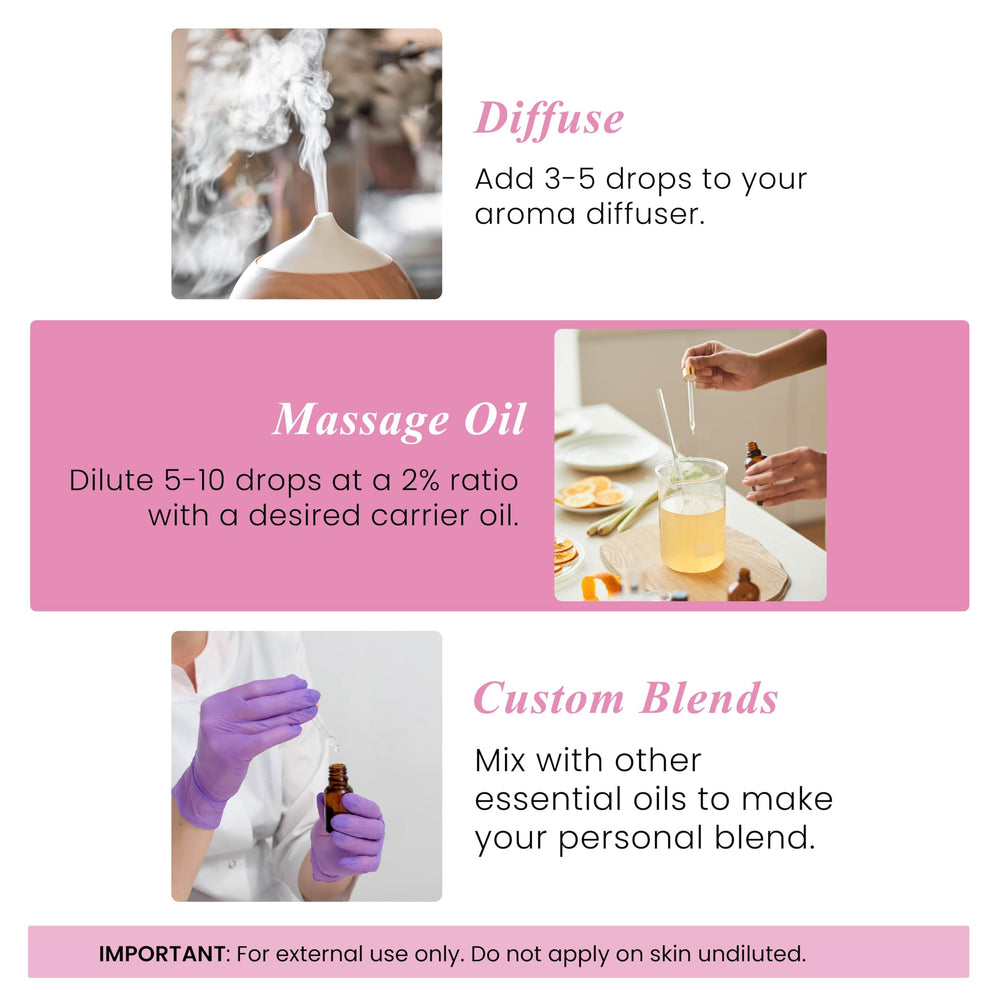 Geranium essential oil ideal for diffuser and aromatherapy