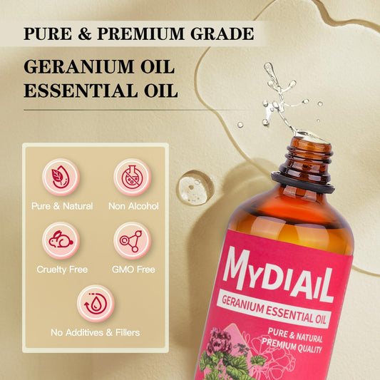 Geranium essential oil added to a diffuser