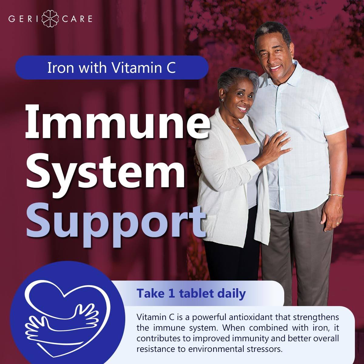 Graphic illustrating immune support and red blood cell health