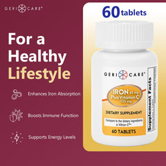 Graphic illustrating enhanced iron absorption with Vitamin C