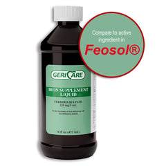 Nutrition facts and ingredients for GeriCare liquid iron